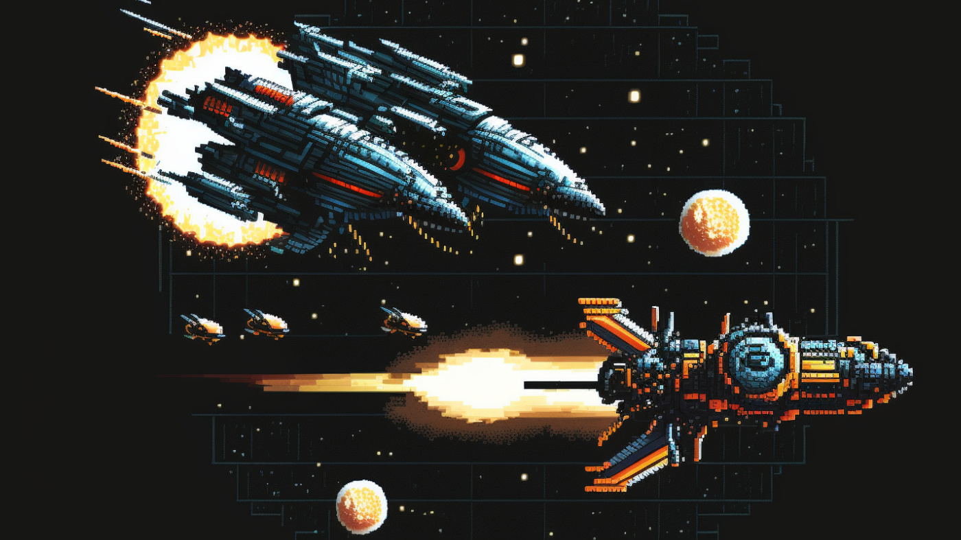 Space shooter holder image (MidJourney)