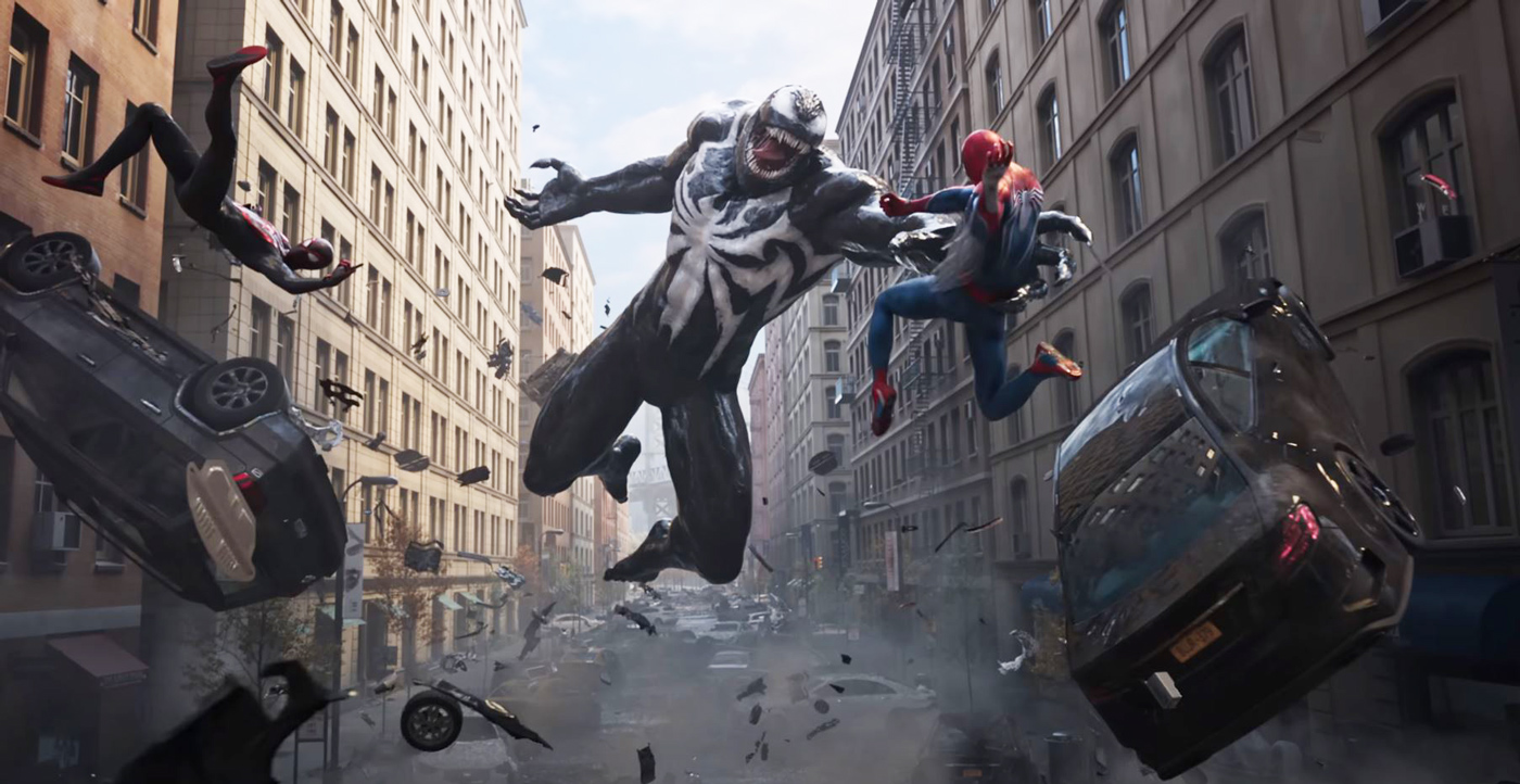a man in a garment jumping into a spider-man