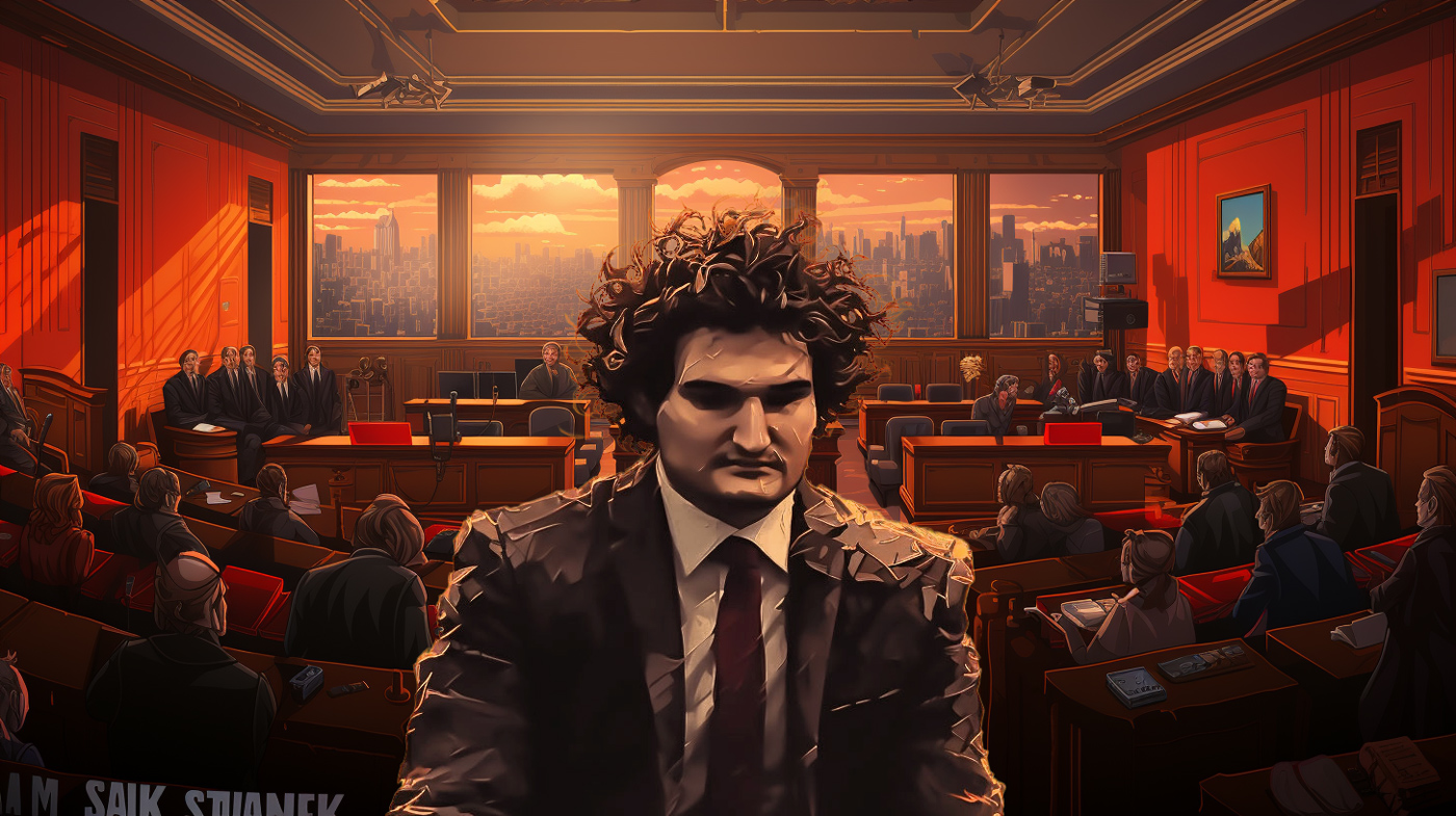 a man in a suit and tie in a courtroom