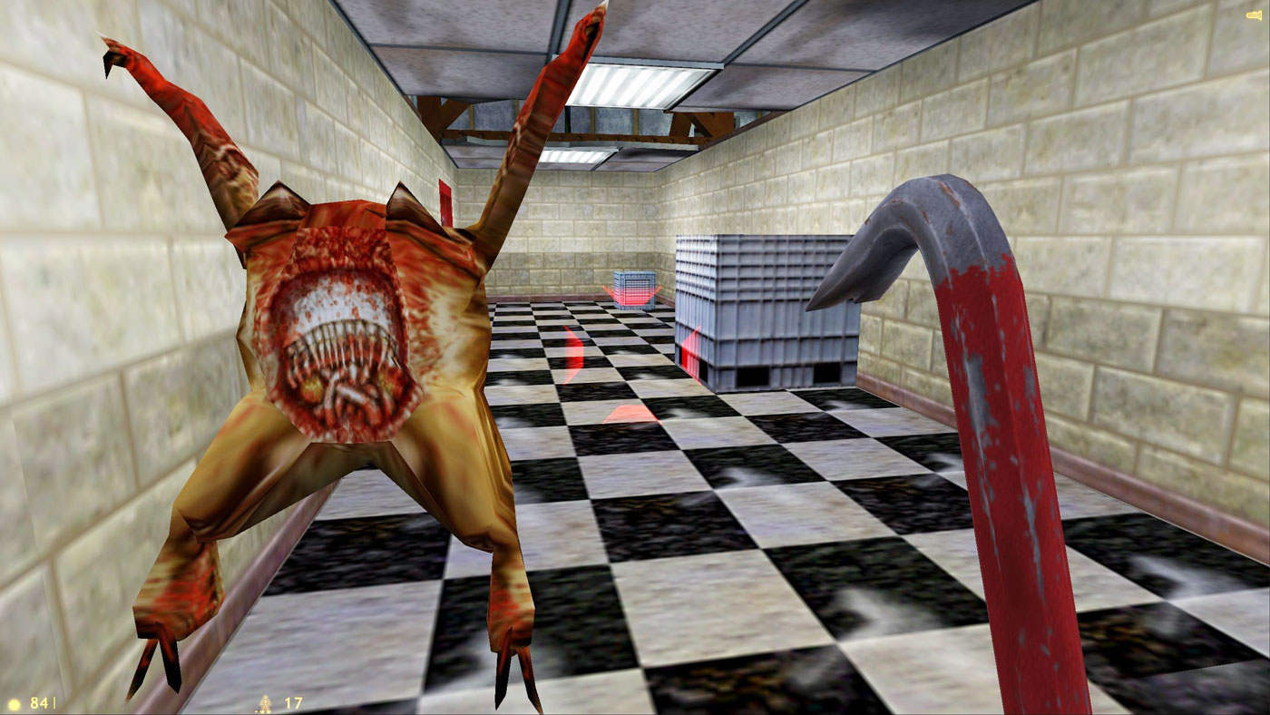a video game screen shot of a room with a bloody animal