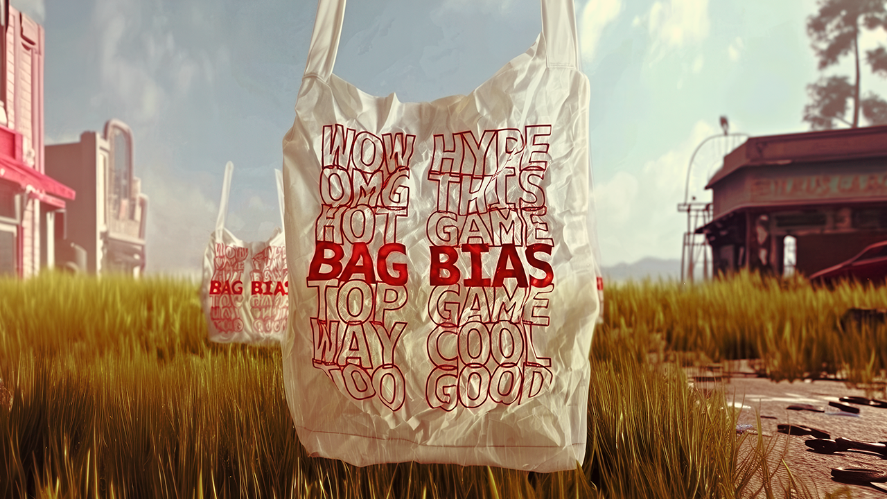 a white plastic bag with red text on it